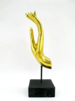 Goldene rechte und linke XL Hand Buddha´s aus Echtholz – Bild 6
