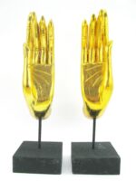 Goldene rechte und linke XL Hand Buddha´s aus Echtholz