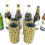 4er Set gelbe exclusive Bierflaschenkühler für 0,5L Flaschen