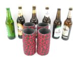 4er Set rote exclusive Bierflaschenkühler für 0,5L Flaschen