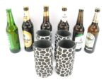 4er Set weiße exclusive Bierflaschenkühler für 0,5L Flaschen
