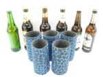 5er Set blaue exclusive Bierflaschenkühler für 0,5L Flaschen