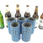 5er Set blaue exclusive Bierflaschenkühler für 0,5L Flaschen