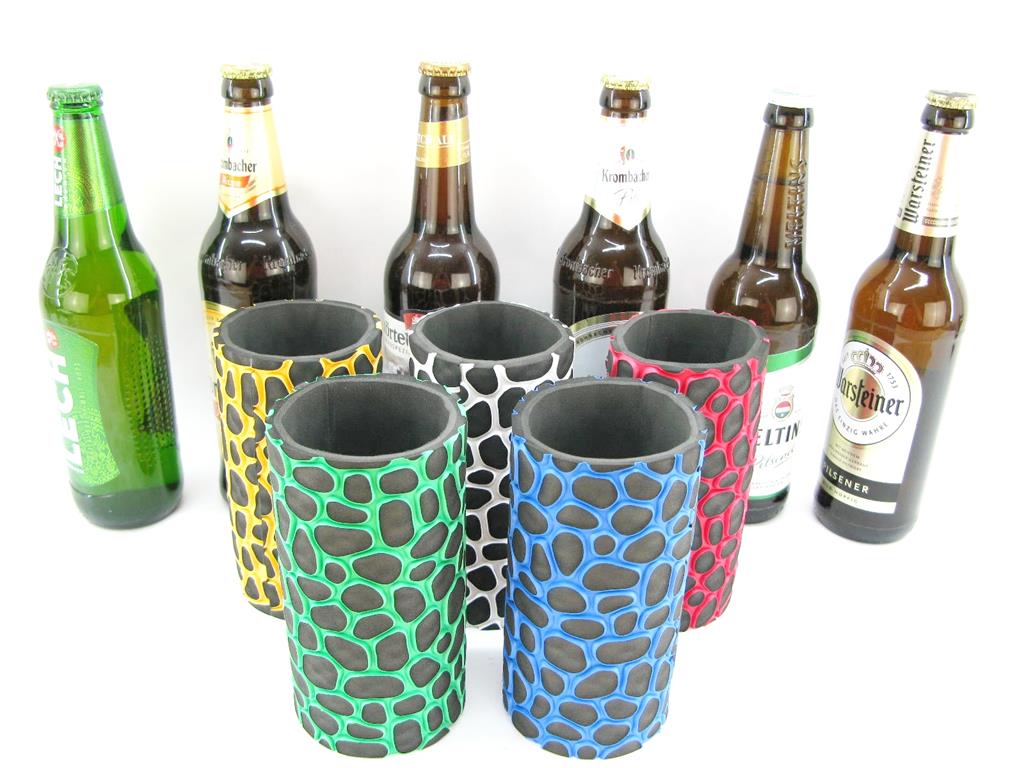 5x bunte Mischung Flaschenkühler 0,5L Bierflasche 01 5er Set Bierflaschenkühler für 0,5L Flaschen -Bunte Mischung – Bild 1
