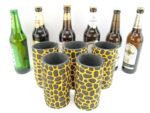 5er Set gelbe exclusive Bierflaschenkühler für 0,5L Flaschen