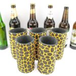 5er Set gelbe exclusive Bierflaschenkühler für 0,5L Flaschen