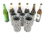 5er Set weiße exclusive Bierflaschenkühler für 0,5L Flaschen