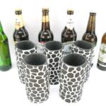 5er Set weiße exclusive Bierflaschenkühler für 0,5L Flaschen