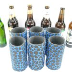 6er Set blaue exclusive Bierflaschenkühler für 0,5L Flaschen