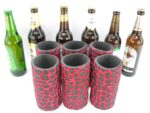 6er Set rote exclusive Bierflaschenkühler für 0,5L Flaschen
