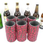 6er Set rote exclusive Bierflaschenkühler für 0,5L Flaschen