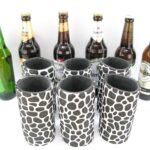 6er Set weiße exclusive Bierflaschenkühler für 0,5L Flaschen